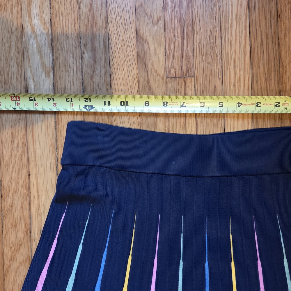 Anthropologie Navy Multicolor A-Line Skirt - Picture 5 of 12